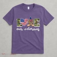 Love Our Veterans Support Our Veterans T-Shirt thumb 4