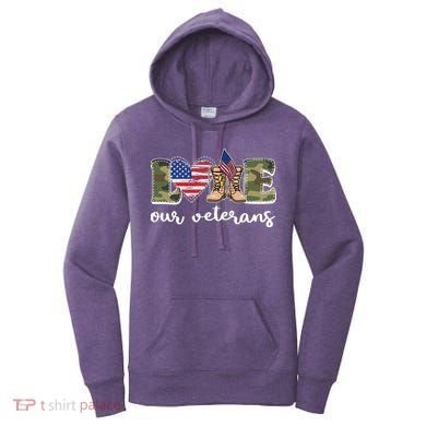 Love Our Veterans Support Our Veterans Women's Hoodie