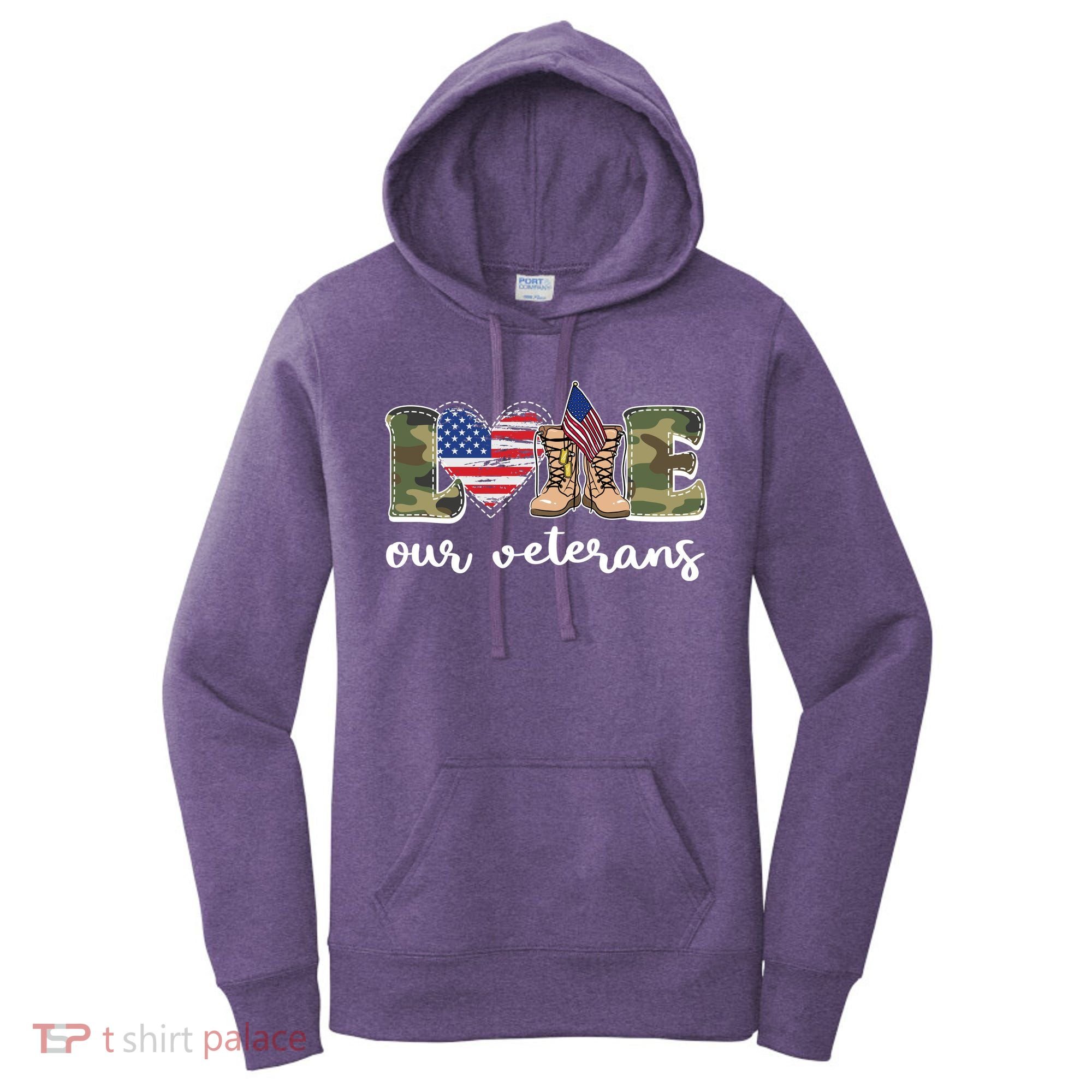 Love Our Veterans Support Our Veterans Women's Hoodie