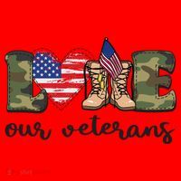 Love Our Veterans Support Our Veterans Santa Hat thumb 1