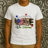Love Our Veterans Day Proud Military American Flag T-Shirt thumb 3