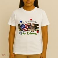 Love Our Veterans Day Proud Military American Flag T-Shirt thumb 4