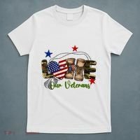 Love Our Veterans Day Proud Military American Flag T-Shirt thumb 5