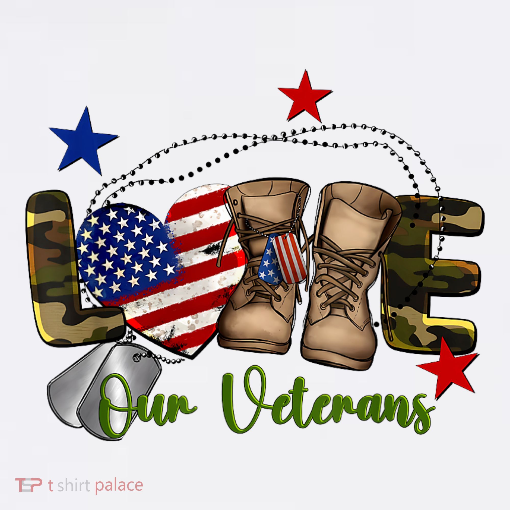 Love Our Veterans Day Proud Military American Flag Women's Tank Top