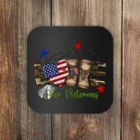 Love Our Veterans Day Proud Military American Coaster thumb 0