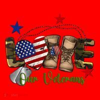 Love Our Veterans Day Proud Military American Santa Hat thumb 1