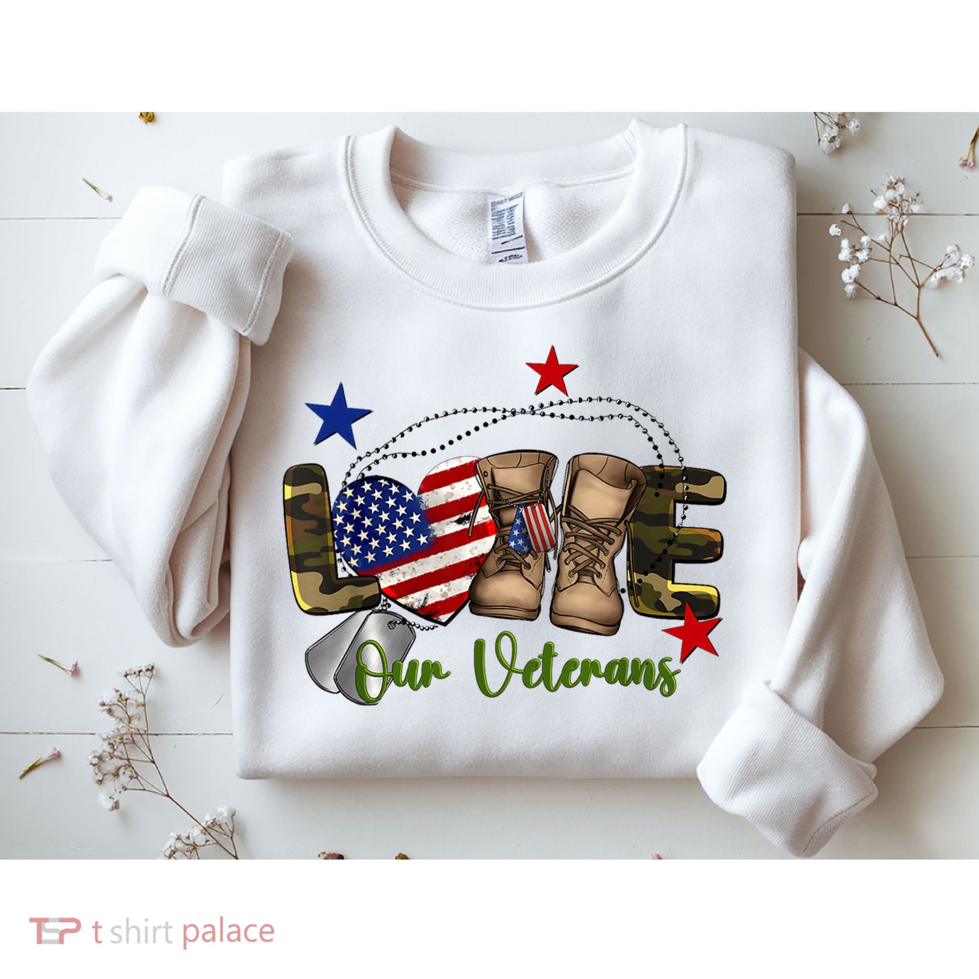 Love Our Veterans Day Proud Military American Sweatshirt