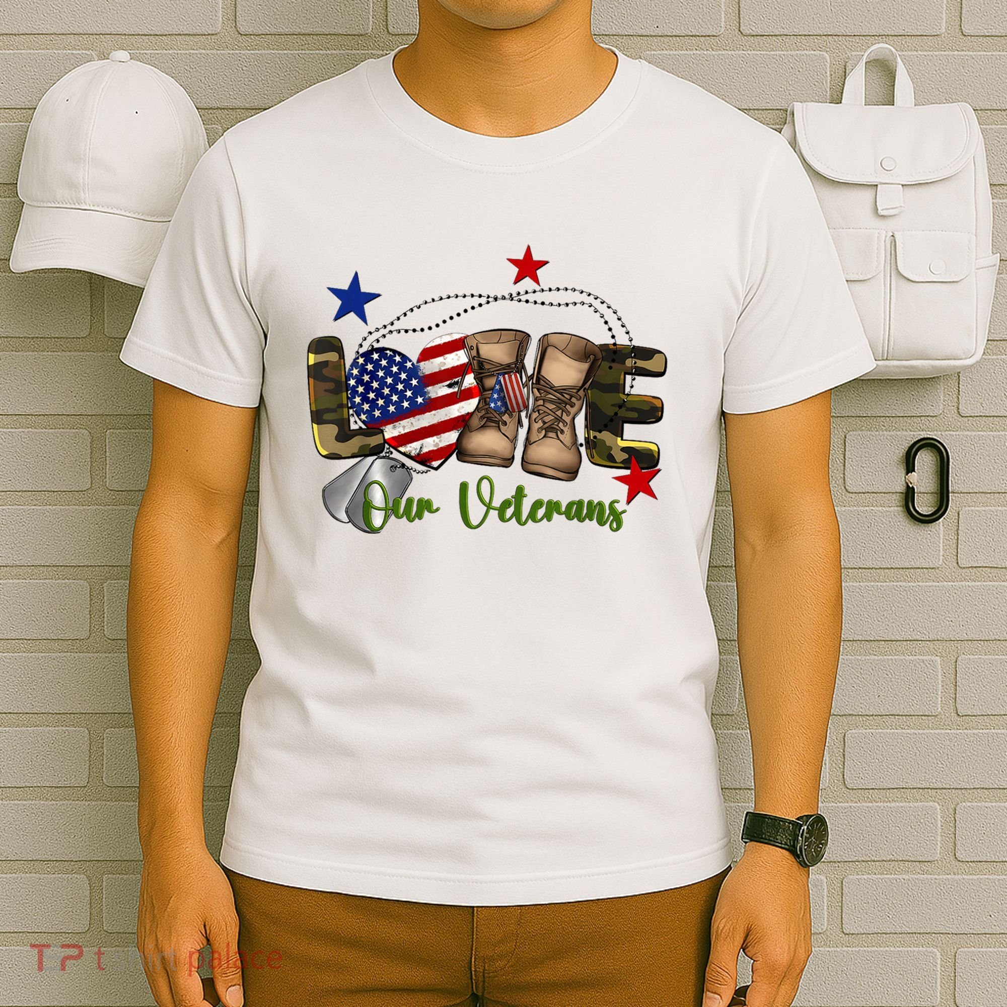 Love Our Veterans Day Proud Military American T-Shirt