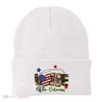 Love Our Veterans Day Proud Military American Beanie thumb 0