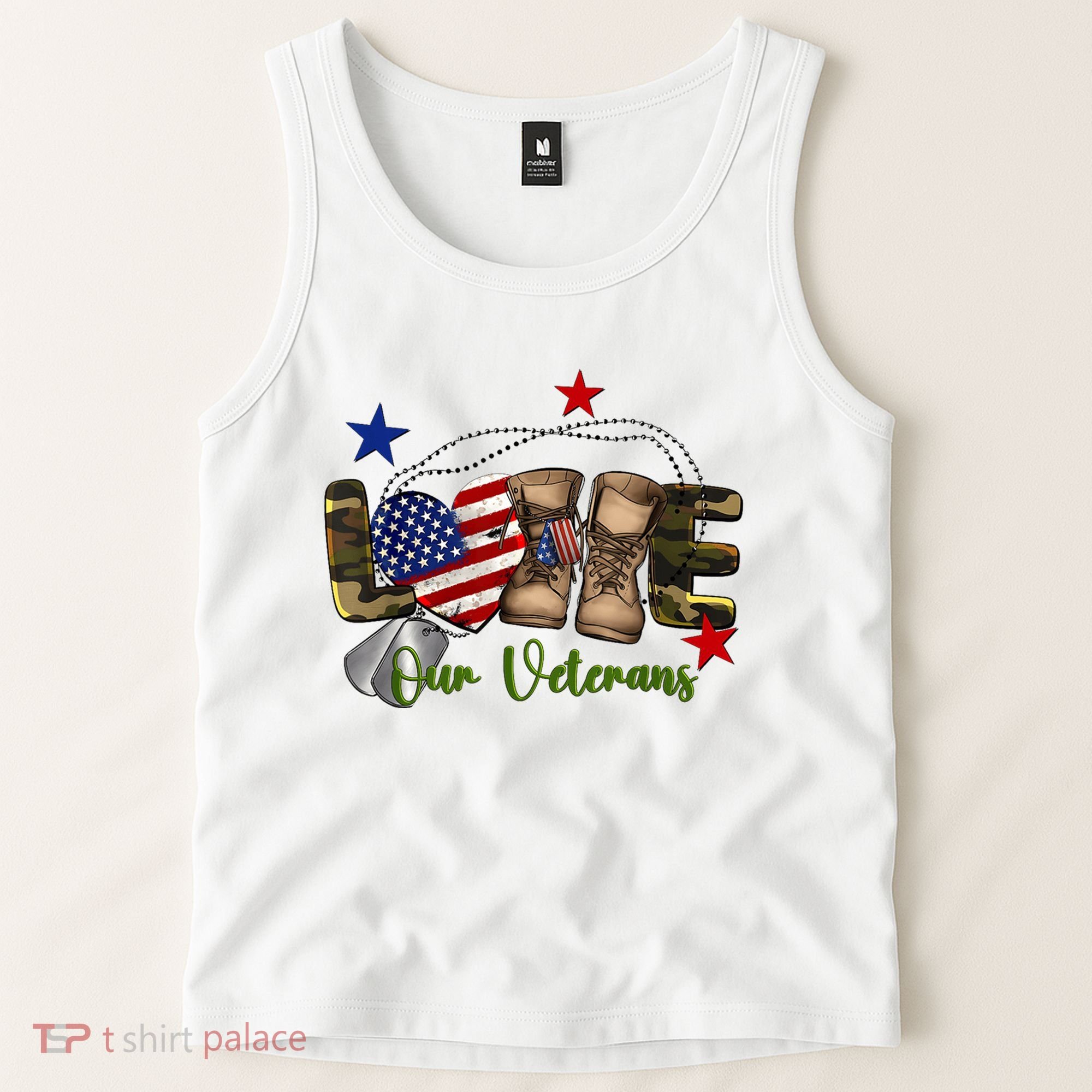 Love Our Veterans Day Proud Military American Tank Top