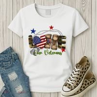 Love Our Veterans Day Proud Military American Women's T-Shirt thumb 3