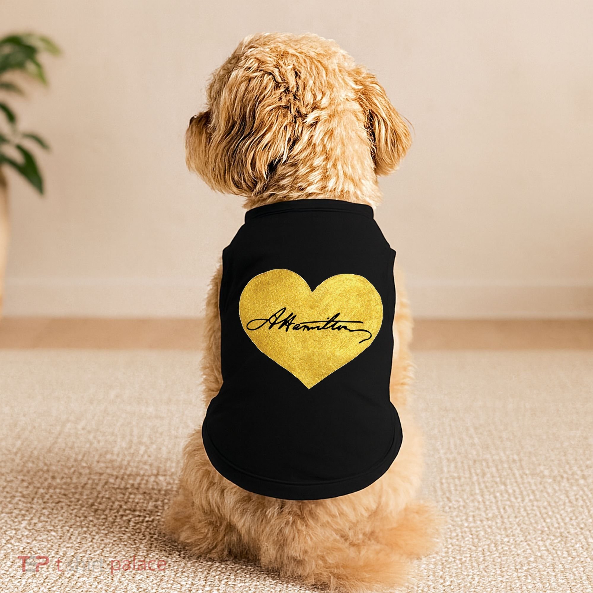 Love A. Hamilton Golden Signature Heart Doggie Tank