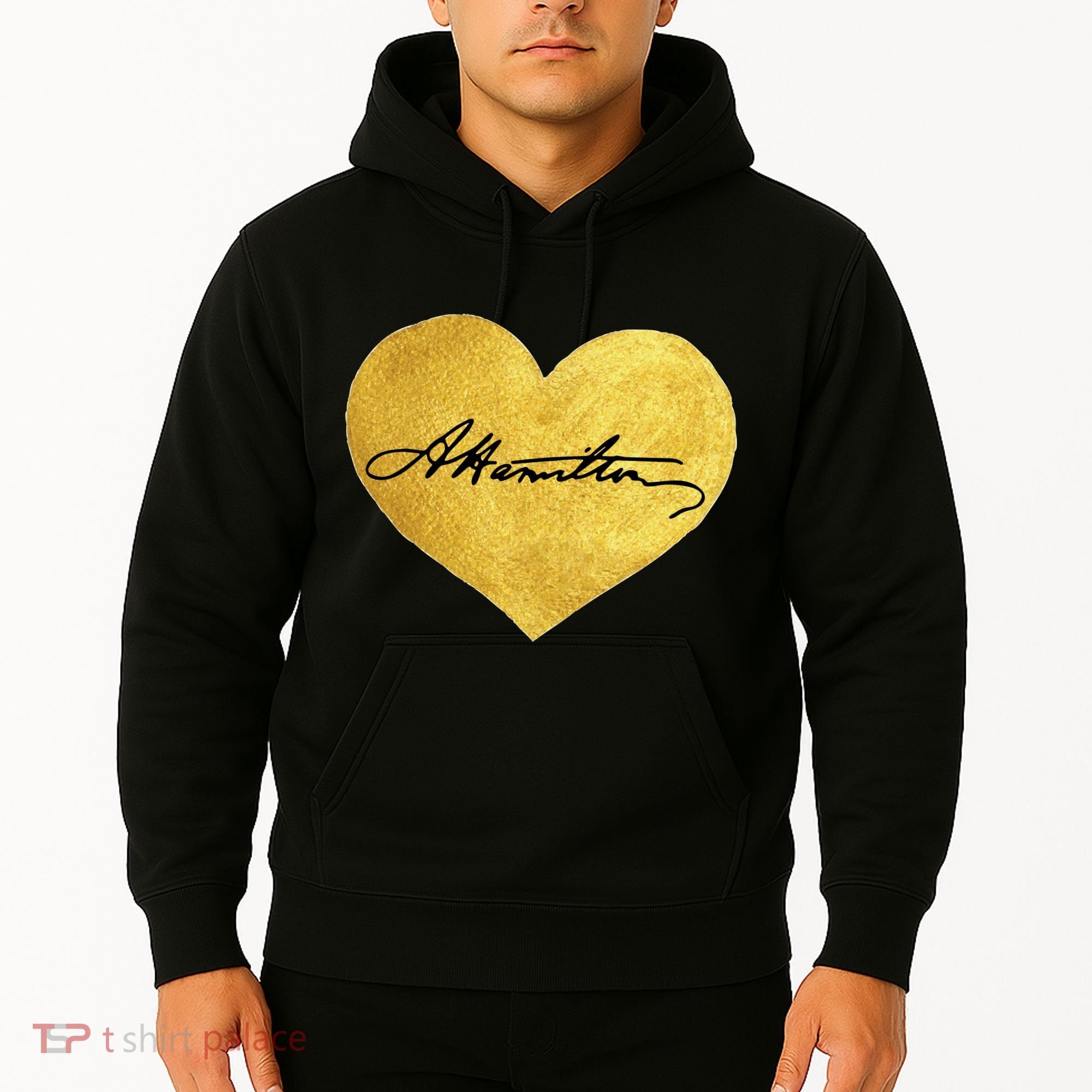 Love A. Hamilton Golden Signature Heart Hoodie
