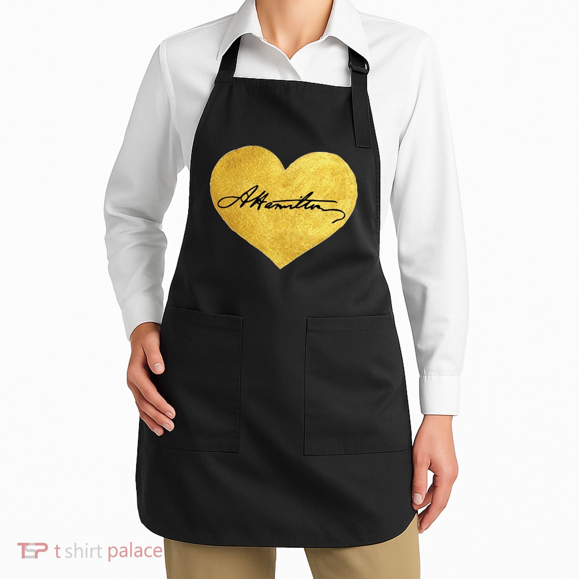 Love A. Hamilton Golden Signature Heart Apron