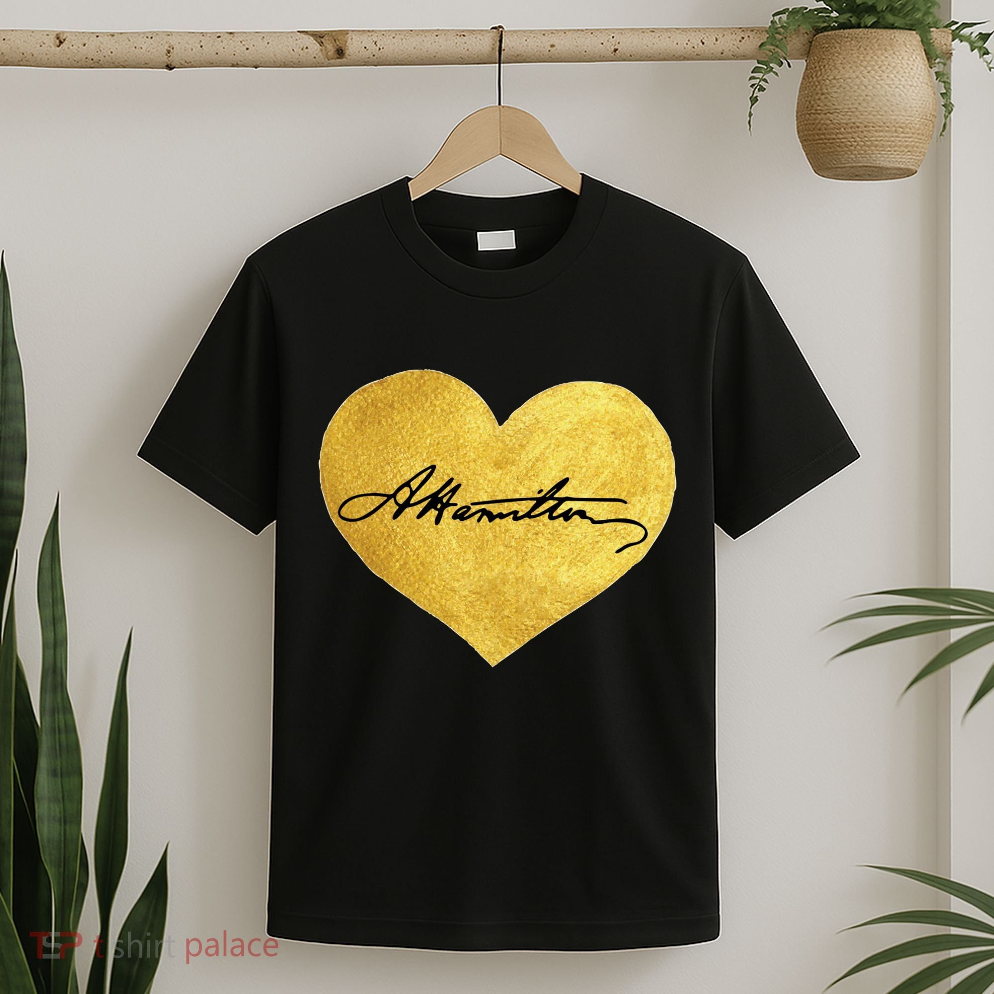 Love A. Hamilton Golden Signature Heart T-Shirt