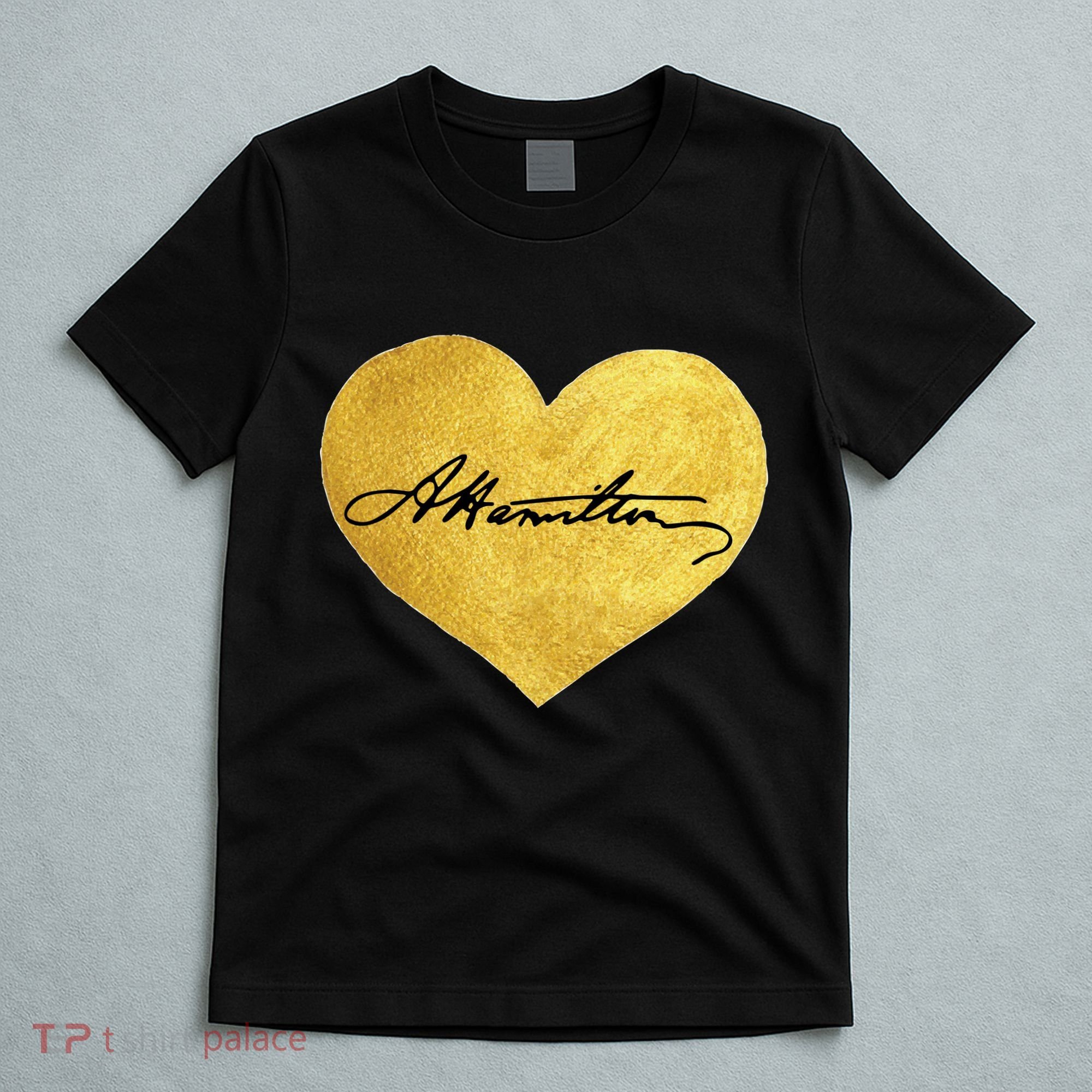 Love A. Hamilton Golden Signature Heart T-Shirt