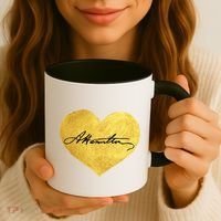 Love A. Hamilton Golden Signature Heart Coffee Mug thumb 3