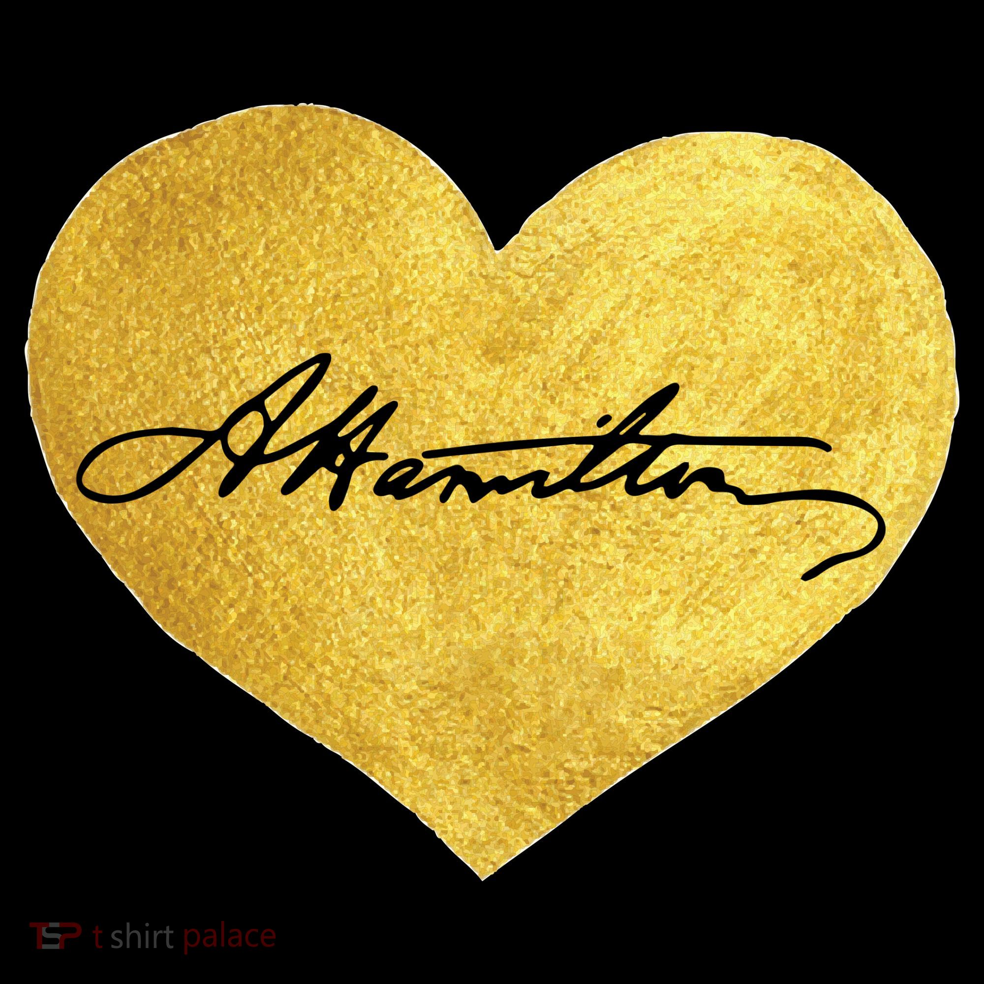 Love A. Hamilton Golden Signature Heart Coffee Mug