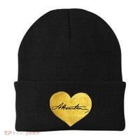 Love A. Hamilton Golden Signature Heart Beanie thumb 0