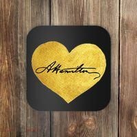 Love A. Hamilton Golden Signature Heart Coaster thumb 0