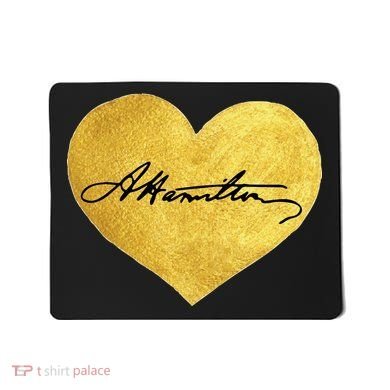 Love A. Hamilton Golden Signature Heart Mousepad