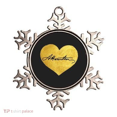 Love A. Hamilton Golden Signature Heart Ornament