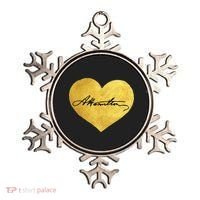 Love A. Hamilton Golden Signature Heart Ornament thumb 0