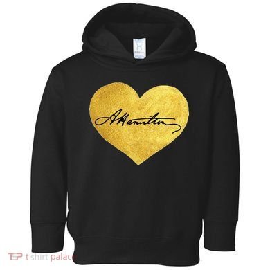 Love A. Hamilton Golden Signature Heart Toddler Hoodie