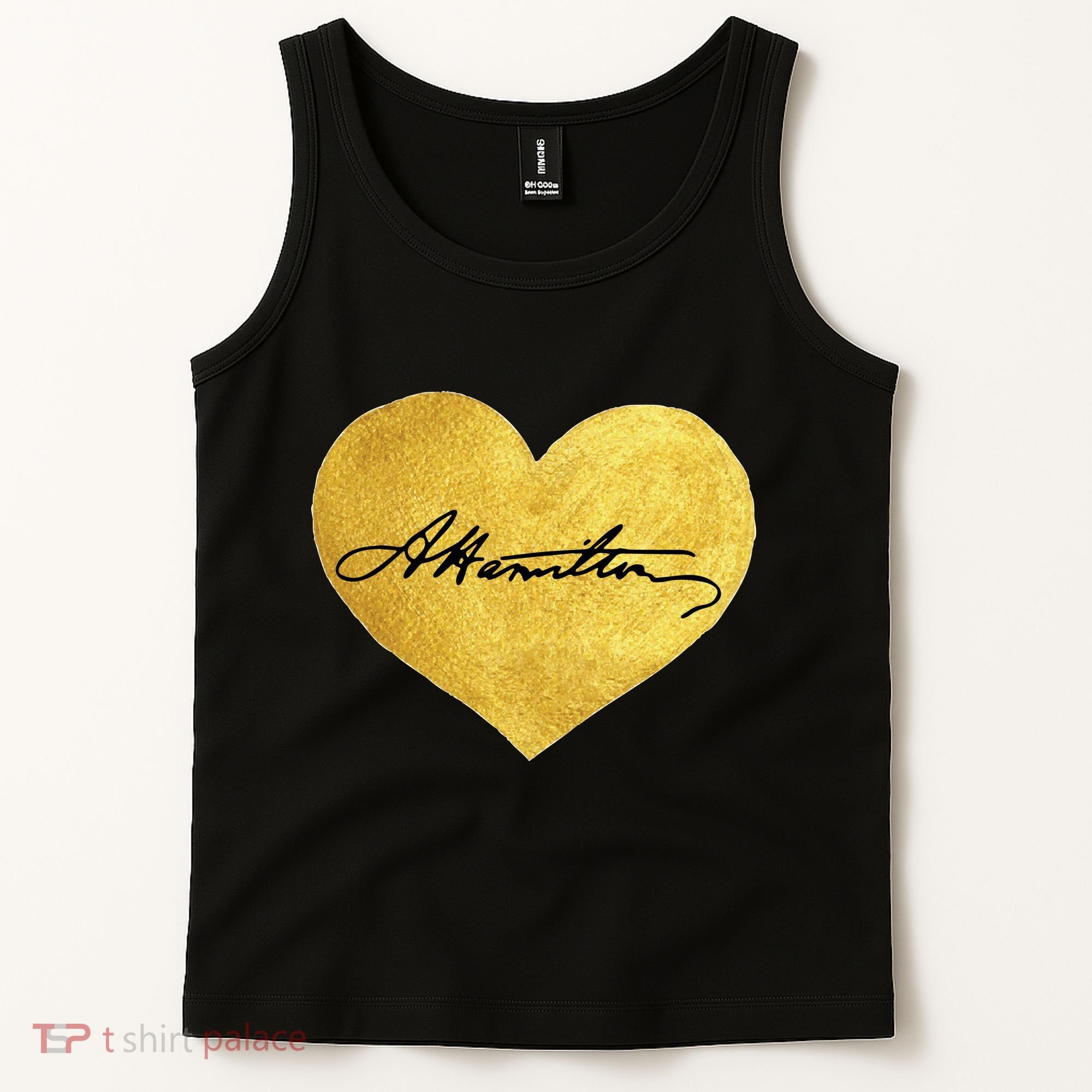 Love A. Hamilton Golden Signature Heart Tank Top