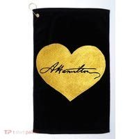 Love A. Hamilton Golden Signature Heart Golf Towel thumb 0