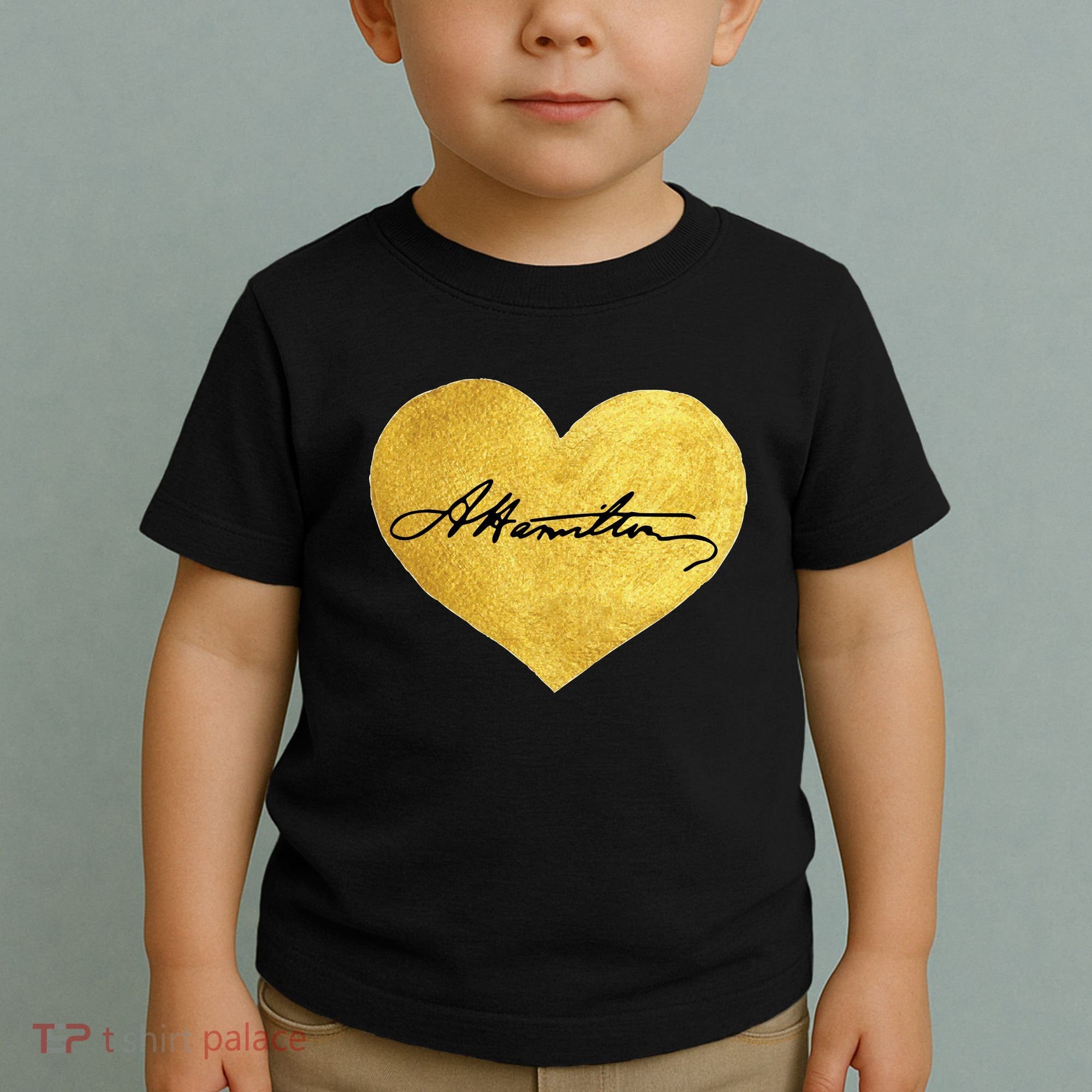 Love A. Hamilton Golden Signature Heart Toddler T-Shirt