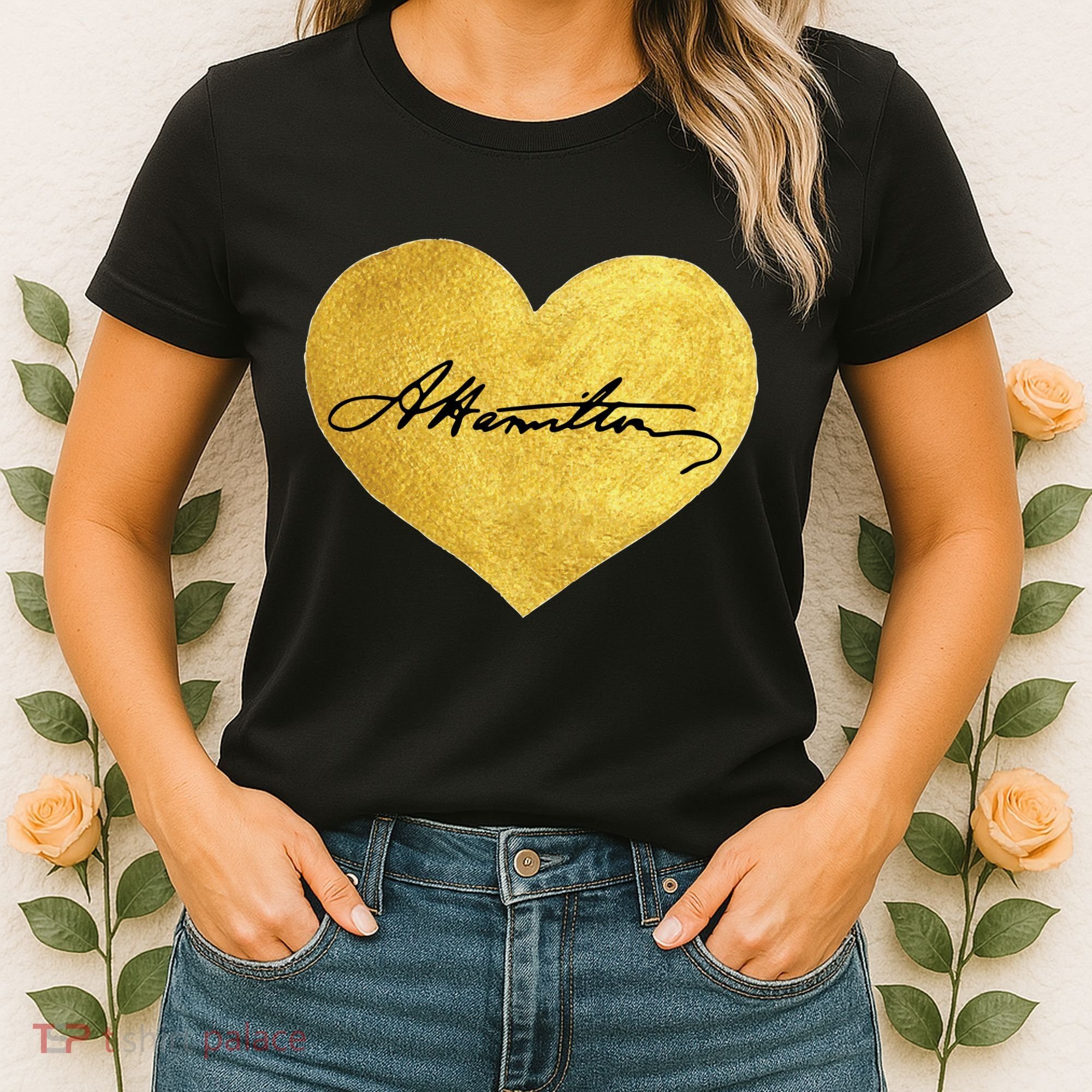 Love A. Hamilton Golden Signature Heart Women's T-Shirt