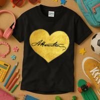 Love A. Hamilton Golden Signature Heart Kids T-Shirt thumb 3