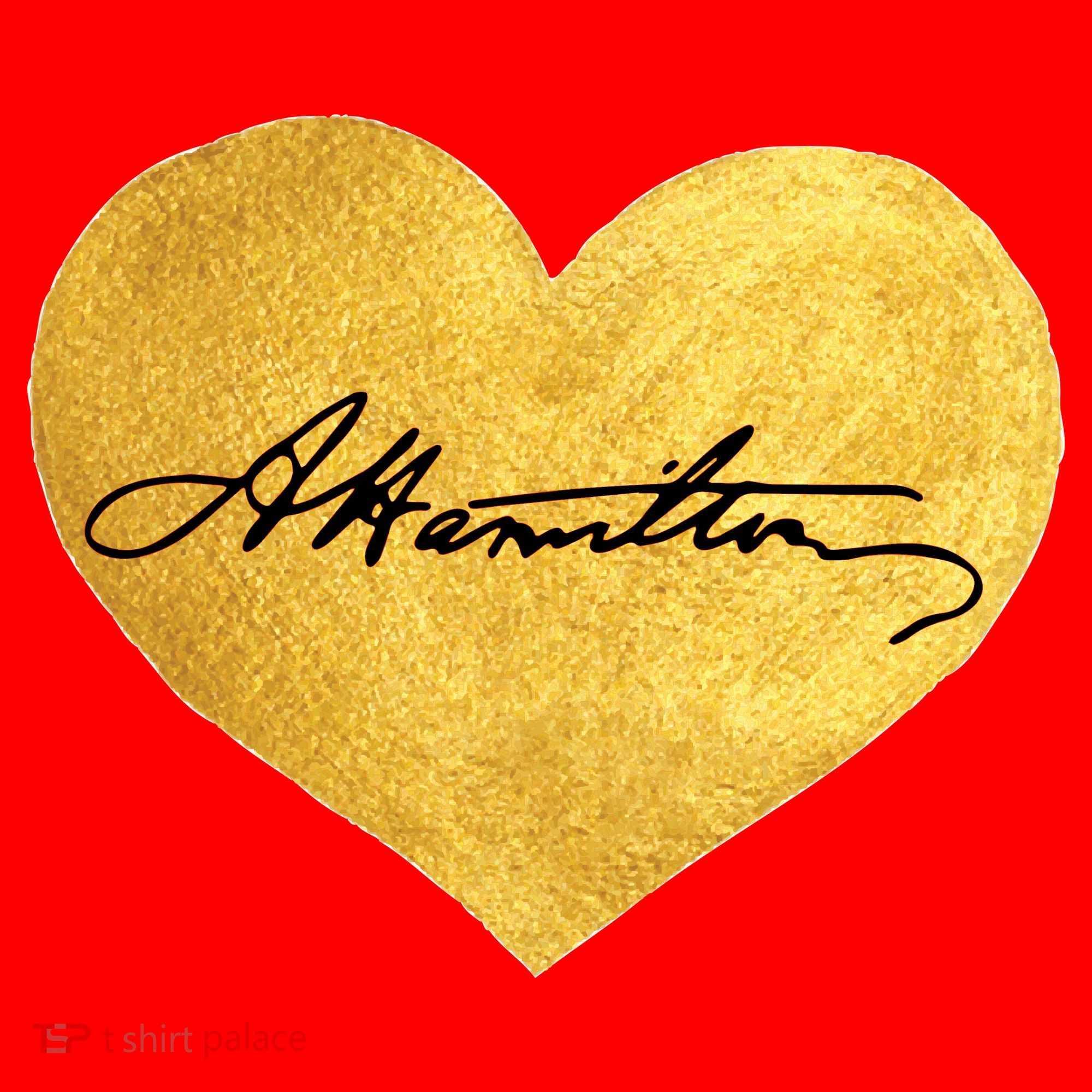 Love A. Hamilton Golden Signature Heart Santa Hat