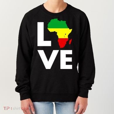 LOVE Africa Map Black History Month Women's Sweatshirt