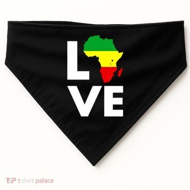 LOVE Africa Map Black History Month USA-Made Doggie Bandana