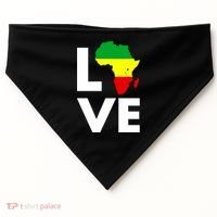 LOVE Africa Map Black History Month USA-Made Doggie Bandana thumb 0