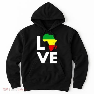 LOVE Africa Map Black History Month Hoodie