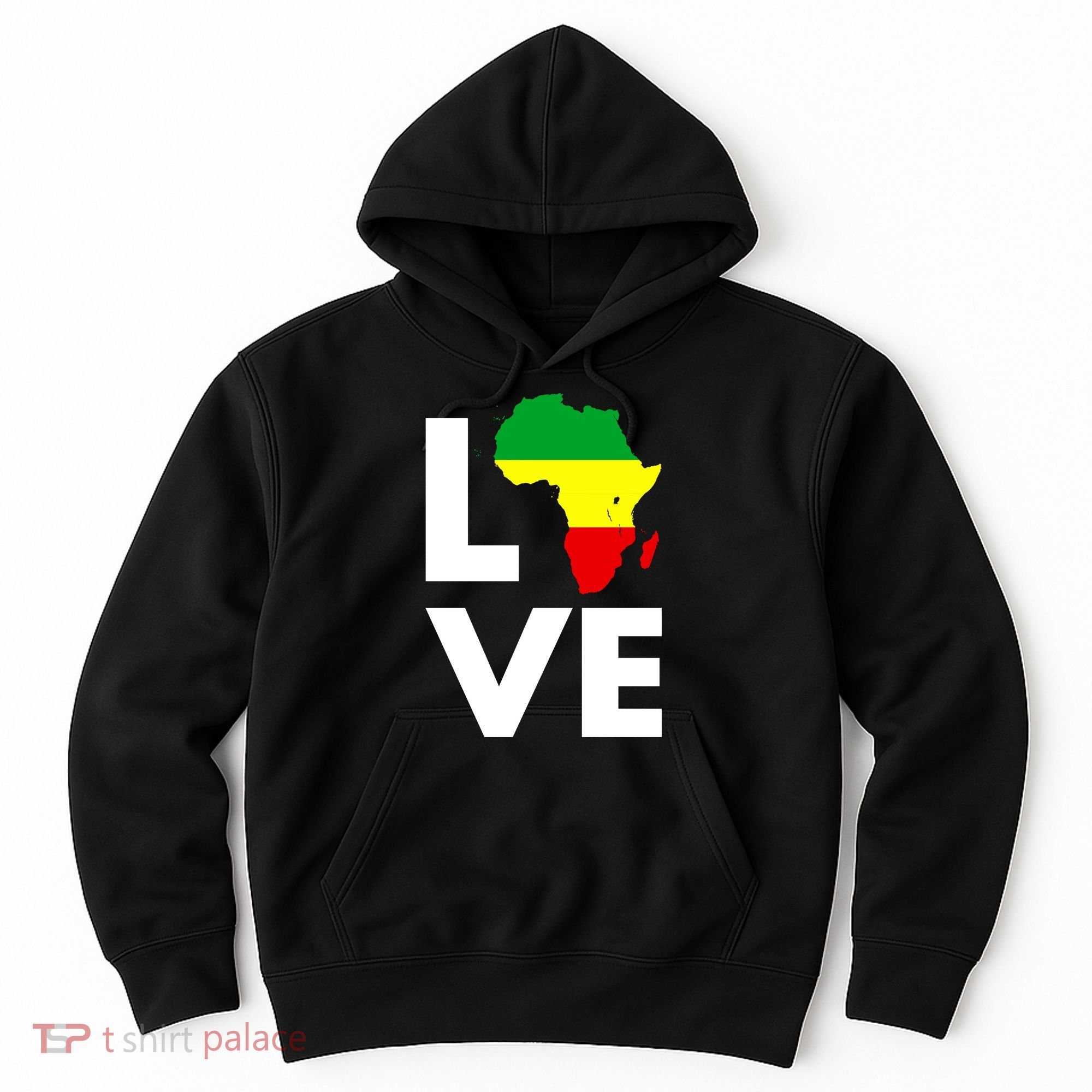 LOVE Africa Map Black History Month Hoodie