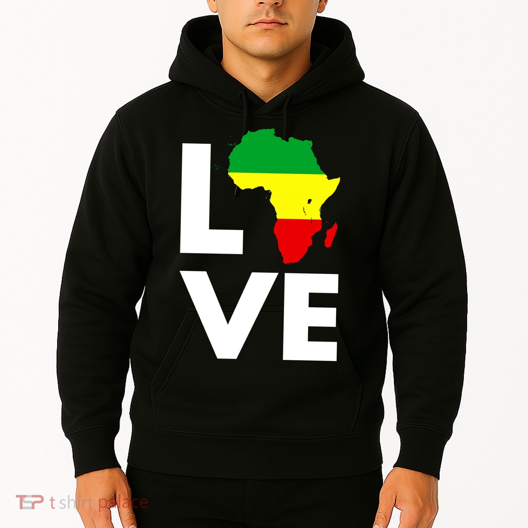 LOVE Africa Map Black History Month Hoodie