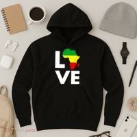 LOVE Africa Map Black History Month Hoodie thumb 3