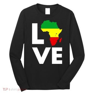 LOVE Africa Map Black History Month Long Sleeve Shirt