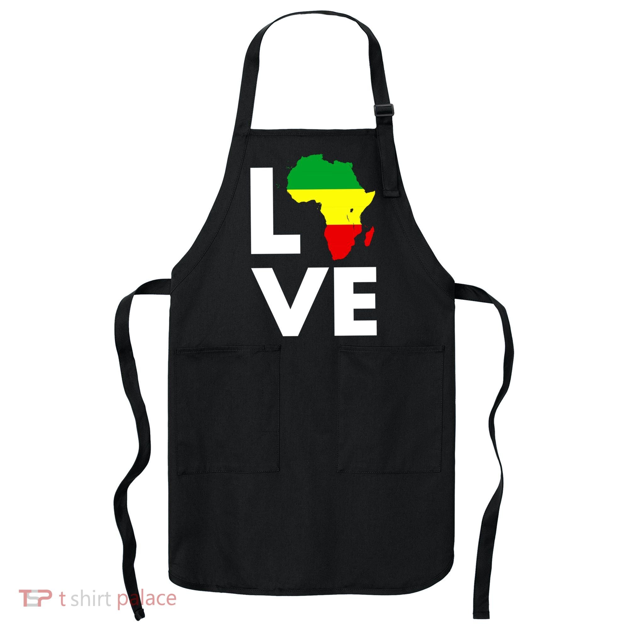 LOVE Africa Map Black History Month Apron