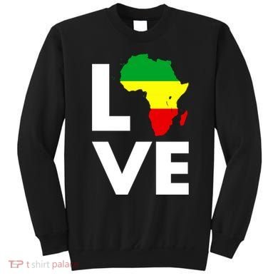 LOVE Africa Map Black History Month Sweatshirt