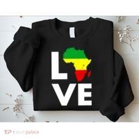 LOVE Africa Map Black History Month Sweatshirt thumb 2