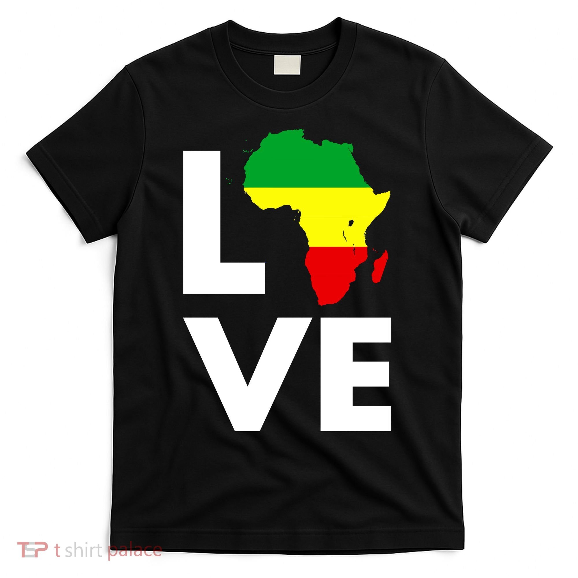 LOVE Africa Map Black History Month T-Shirt