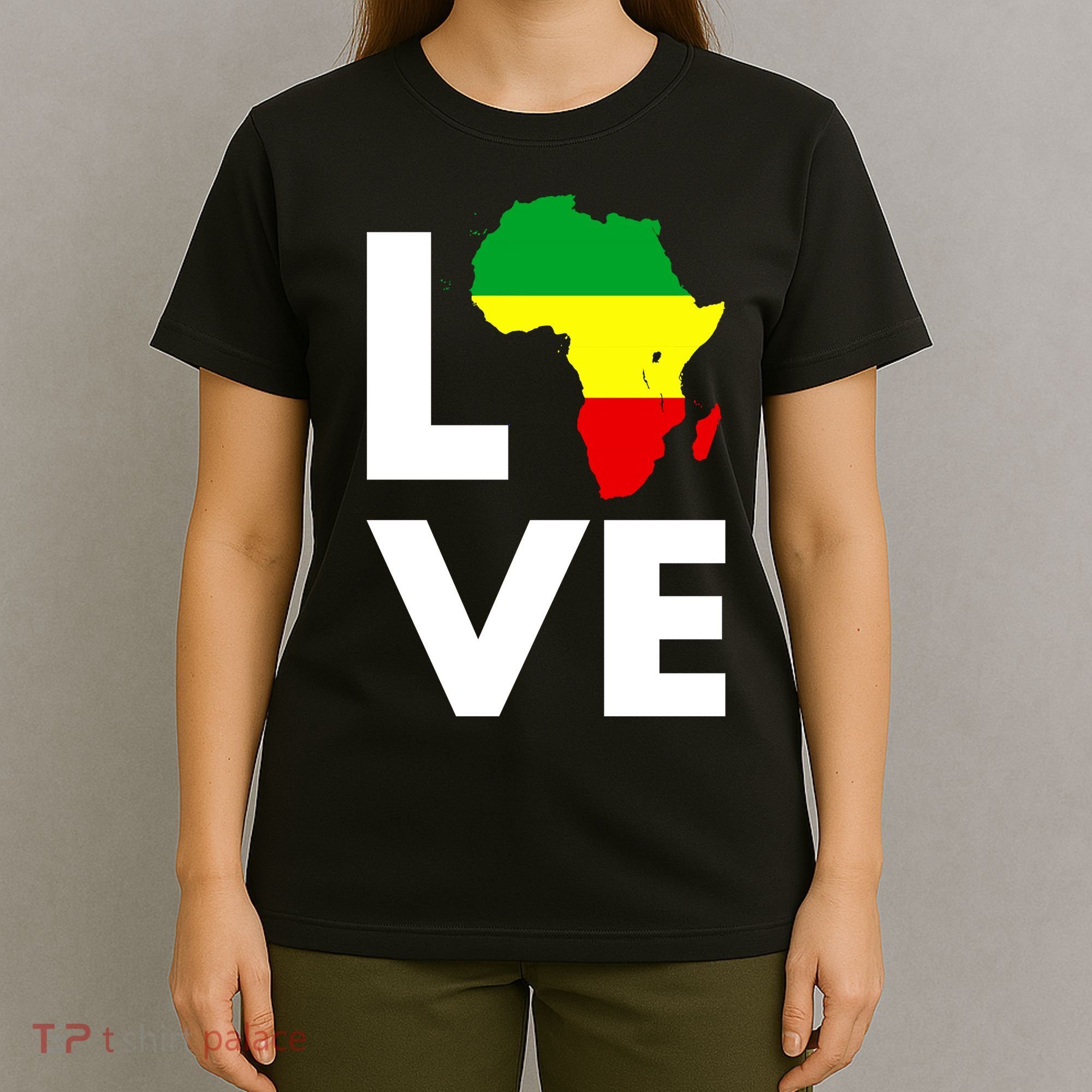 LOVE Africa Map Black History Month T-Shirt