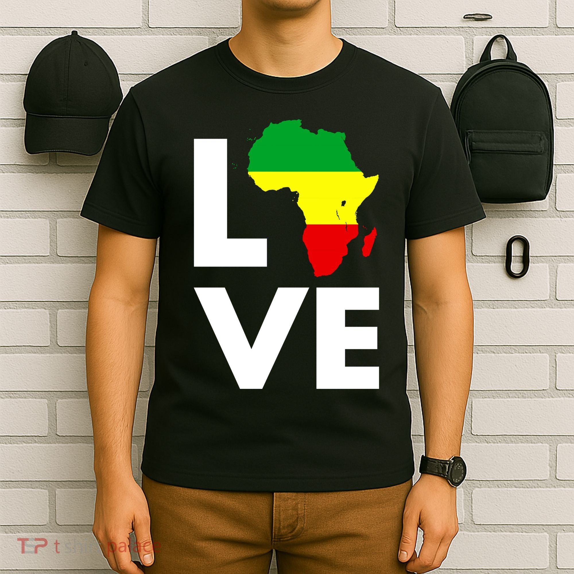 LOVE Africa Map Black History Month T-Shirt