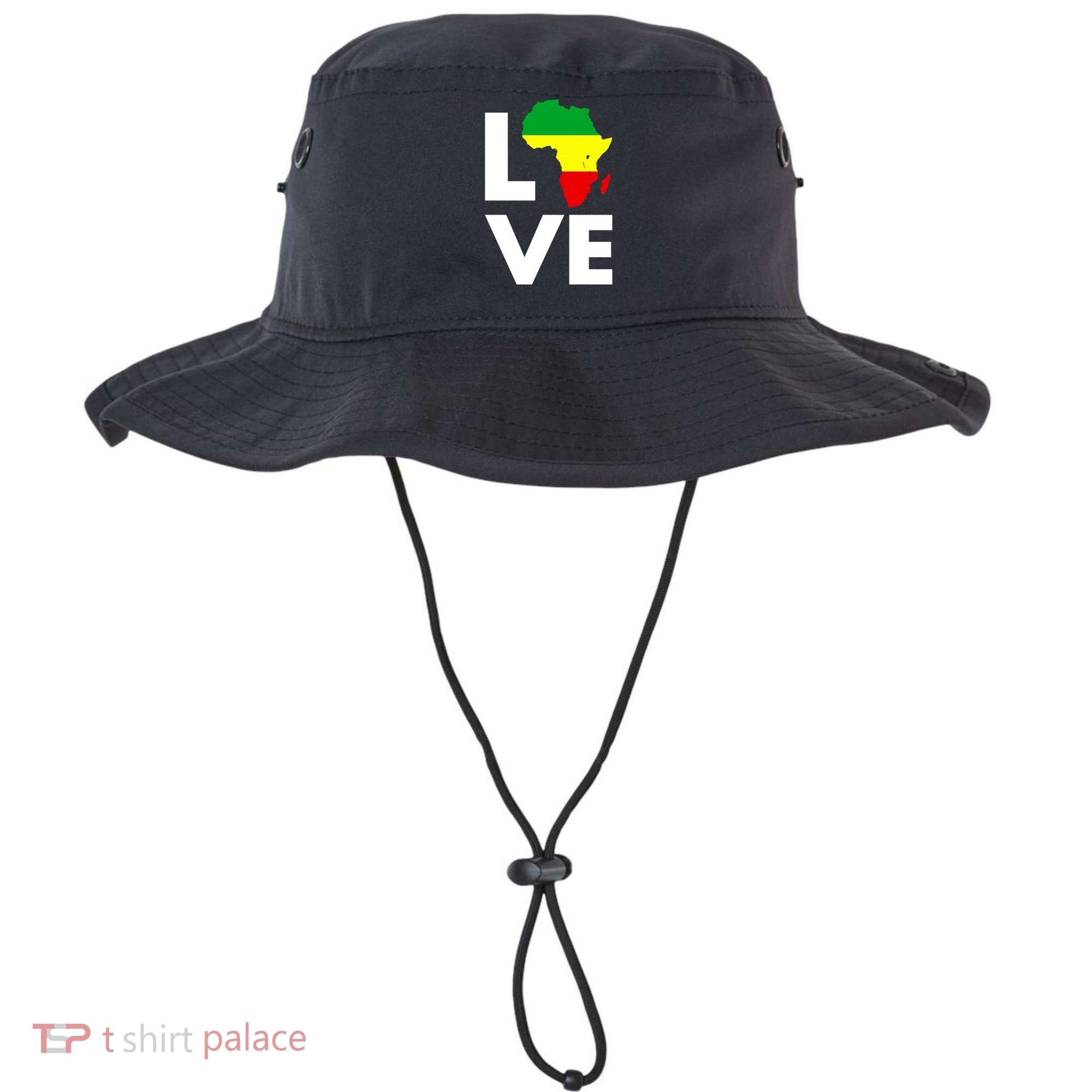 LOVE Africa Map Black History Month Bucket Hat