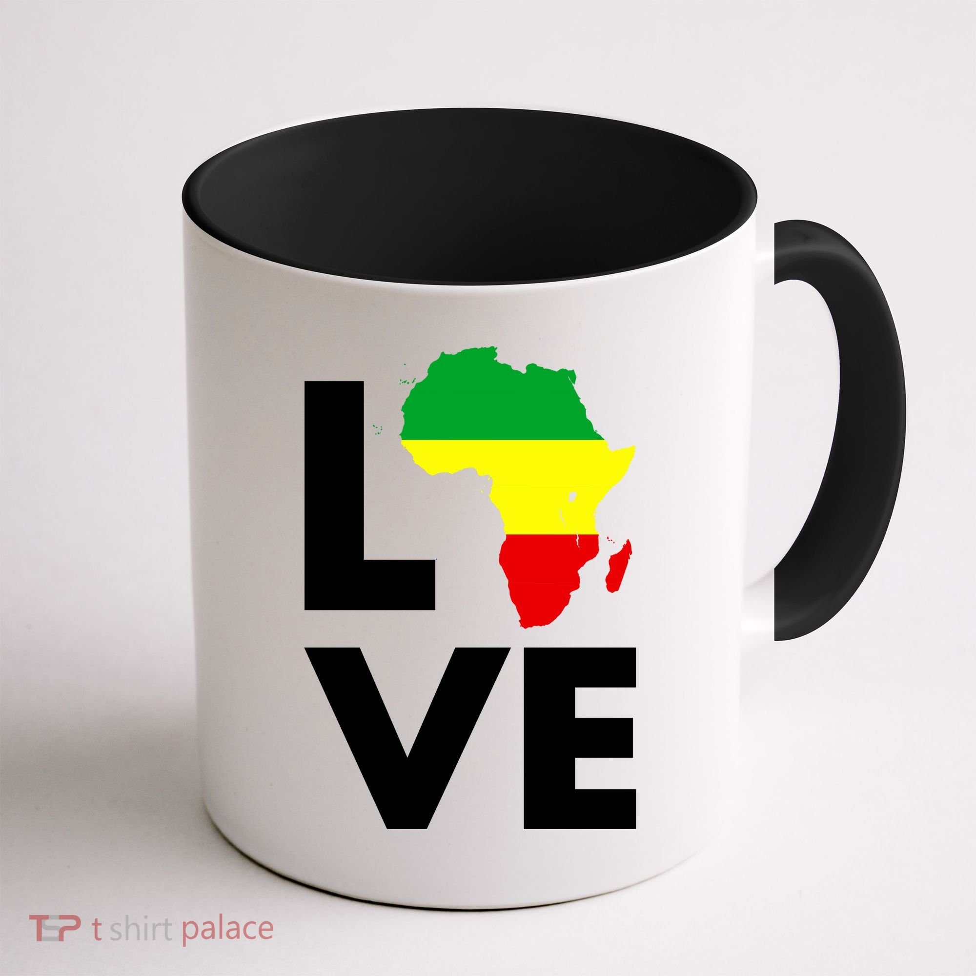LOVE Africa Map Black History Month Coffee Mug